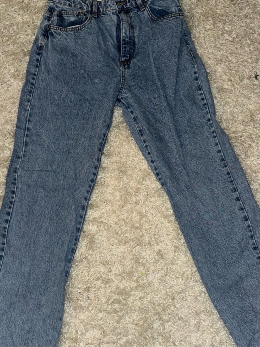 Cotton On High-Rise Straight Jeans in Faded Blue